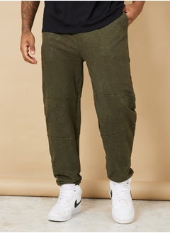 اشتري Cut and Sew Panel Acid Wash Relaxed Fit Jogger في السعودية