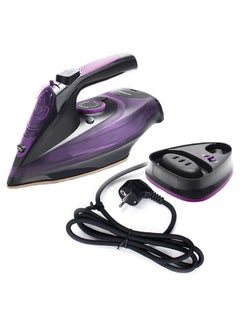 Buy Cordless Iron,Steam Iron 2400W,Lightweight Portable Steam-Dry Iron for Clothes,Non-Stick Soleplate Home Steam Iron,Anti-drip Iron,Steam Control System,360mL Water Tank(UK Plug) Purple in Saudi Arabia
