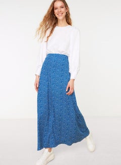 Buy Polka Dot Print Modest Maxi Skirt in Saudi Arabia