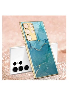 Buy Compatible with Samsung Galaxy S23 Ultra 6D Plating Glass Silicone Phone Case Electroplated Protective Cover For Galaxy S23 Ultra 5G in Saudi Arabia