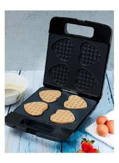 Buy Non-Stick Heart Waffle Maker 4 Slice | Cool Touch Handle | Skid-Resistance Feet 1400.0 W Silver/Black in Saudi Arabia