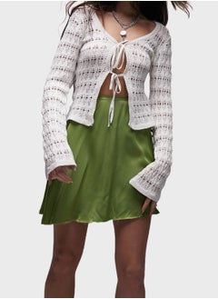 Buy Tie Detail Wrap Skirt in UAE