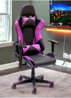 Buy SBF Gaming Chair with 3D Adjustable Armrests, High Back PU Leather Office Desk Chair, Adjustable Height, Headrest and backrest, Swivel Video Game Chair, Ergonomic Computer Gaming Chair in UAE