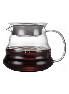 Buy V60 Specialty Coffee Glass Server, 360 ml | Transparent 01 Coffee Server with Wavy Design and High-Seal Lid for Heat Retention, Perfect for Brewing and Serving Coffee in Saudi Arabia