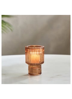 Buy Blenko Sprayed Glass Dual Tealight Holder 5.9 x 8.5 x 5.9 cm in Saudi Arabia