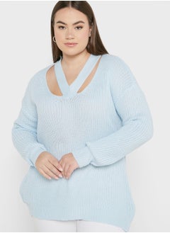 Buy Cutout Neck Detail Sweater in Saudi Arabia