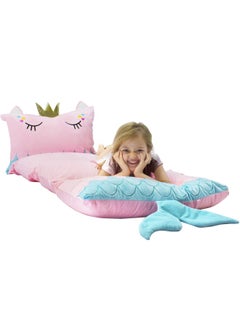 اشتري Mermaid Kids Floor Pillows Bed Cover Queen Size Fold Out Floor Lounger Chair Bed For Girls Floor Cushion For Kids Seating Room Decoration  Cover Only في الامارات