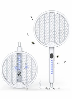 اشتري Electric Fly Swatter Fold Mosquito Zapper Handheld Mosquito Zapper Killer 3000 Volt Insect Fly Trap Fly Zapper Racket for Indoor and Outdoor Pest Control Large Size with LED Light and 2 Layer Mesh في الامارات