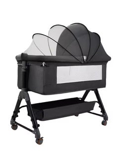 اشتري Adjustable Metal Baby Bassinet Cot With Storage Space في الامارات