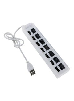 Buy 7-Port USB 2.0 Hub White in Saudi Arabia