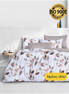 Buy Microfiber Printed Comforter Sets, Fits 160 x 200 cm Queen Size Bed, 4 Pcs, With Soft Filling, Celine Series in Saudi Arabia