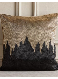 Buy Zeynep Beaded Brush Pattern Filled Cushion 50x50 cm in Saudi Arabia