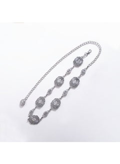 اشتري Ladies Elegant Carved Metal Waist Chain Dress BeltWaist chain A silver Waist chain A silver في الامارات