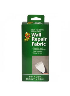 اشتري Duck Brand 282084 Self-Adhesive Drywall Repair Fabric, 6-Inch by 25 Feet, Single Roll , White في الامارات