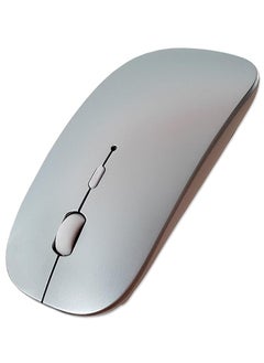 Buy Bluetooth Mouse, Rechargable Quiet Slim Wireless Mice Suitable for Mac/Laptop/iPad/iPhone/Android/PC, without Extra USB Receiver, with OS/Windows/Linux/Tablet/MacBook Pro/MacBook Air, Silver in UAE