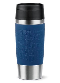 اشتري Emsa N20203 Travel Mug Classic Insulated Mug 0.36 Liters Comfort Screw Cap Stainless Steel 4 Hours Hot and 8 Hours Cold 100% Leak-Proof Dishwasher Safe 360° Drinking Opening Dark Blue في الامارات