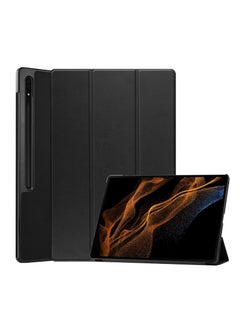 Buy Hard Shell Smart Cover Protective Slim Case For Samsung Galaxy Tab S9 Ultra Black in UAE