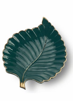 Buy Ceramic Leaf Dish, Jewelry Trays Trinket Dish Ring Dish Aesthetic Ceramic Candy Plate Snack Plate Leaf Shaped Dish Room Decor (Green) in Saudi Arabia