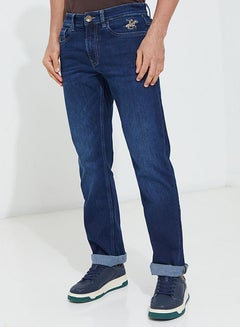 Buy Men's Bleached Jeans In Indigo in UAE