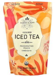 Buy Fresh Brew Iced Tea Invigorating Peach Black Tea 15 Tea Bags 7.5 oz (212 g) in UAE