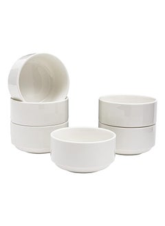 Buy Modern Soup Bowls  Set Of 4 White Porcelain Bowls  Stackable 9.5 Oz Elegant Restaurant Style Soup Bowl Set  Microwave And Dishwasher Safe in Egypt