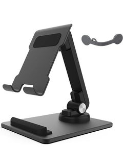 اشتري Cell Phone Stand, Adjustable Aluminum Phone Stand for Desk, Thick Case Friendly Phone Holder Stand, iPhone Stand Compatible with All Mobile Phone, iPad, Tablet 4-10'' Desk Accessories (Dark Grey) في الامارات