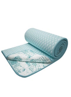 اشتري Story@Home Cotton 100% Cotton Reversible Dohar Double bed AC summer/blanket/quilt Double (White and Sky Blue, 94" x 88") في الامارات