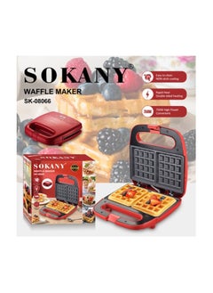 Buy Sokany waffle maker, 750 watt, model SK 08066 in Egypt