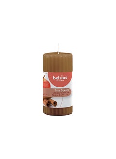 اشتري True Scents Scented Apple Cinnamon Ribbed Pillar Candle في الامارات