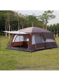 Buy Camping Tent with 2 Extra Dark Sleeping Cabins for 8-12 Person Outdoor Double Layer Family Tent Waterproof Windproof Beach Tent Sun Shelter Dome Tent for Festivals Garden in UAE