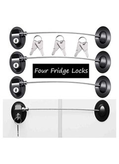 اشتري 4 Pack Refrigerator Locks with 8 Keys,Child Safety Fridge Lock,Refrigerator Lock Combination,Mini Fridge Lock, File Drawer Lock, Toilet Seat Lock with Strong Adhesive في الامارات