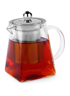 اشتري Glass Tea Pot With Stainless Steel Strain في الامارات