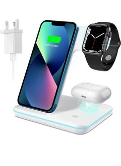 Buy 3-in-1 Stand Wireless Charger Equipped with 20W QC 3.0 Power Adapter in Saudi Arabia