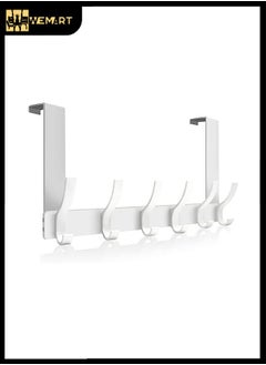 Buy Wemart Over Door Hook Hanger-10 Hooks 23CM Aluminum Over Door Hooks for Hanging Clothes, Towels, Coat, Bag, Robe, 20KG Heavy Duty Over Door Organizer Rack with Non-Slip Rubber Door Stopper（White） in Saudi Arabia