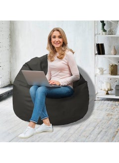 Buy COMFY PVC BLACK ADULT BEAN BAG WITH VIRGIN BEANS FILLING in UAE