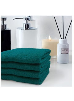 Buy Daffodil (Turquoise Blue) Premium Face Towel (30x30 Cm-Set of 2) 100% Cotton, Highly Absorbent and Quick dry, Hotel and Spa Quality Bath linen with Stripe Diamond Dobby-500 Gsm in UAE