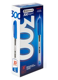 Buy Bravo ballpoint pen 0.7 mm model 300 blue pack of 10 pcs. in Egypt