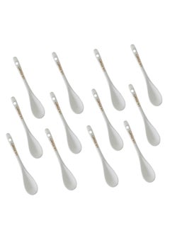 Buy 12-piece porcelain tea spoon set with gold decoration in Saudi Arabia