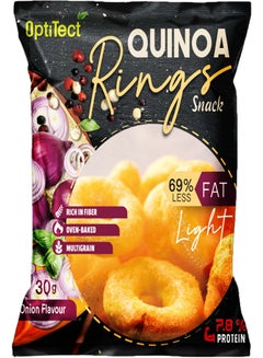 اشتري Optitect Quinoa Rings Snack, High Fiber, Rich In Protein, Low In Calories and Sugar, Onion Flavor, 30 Gm في السعودية