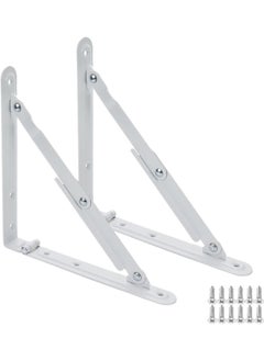 Buy Pack Of 2 Wall Mounted Triangular Collapsible Folding Bracket 12 Inch in UAE