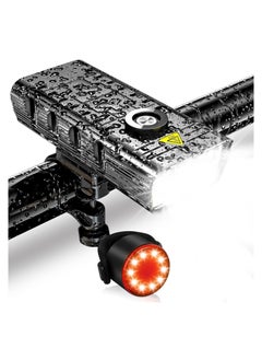 اشتري 2023 New 5 LED 9000 Lumen Super Bright Bike Lights for Night Riding, Bicycle Light 10 Modes Runtime 24+ Hour,360°Rotatable Bike Headlight, Upgrade Waterproof USB Rechrageable Bike Light Front and Back في السعودية