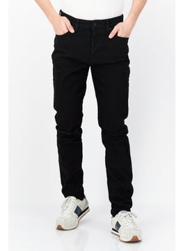 Buy Men Slim Fit Rip Stretchable Jeans, Black in UAE