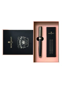 اشتري MONTANGUT 0.5MM High-end Ballpoint Pen Metal Signature Black Ballpoint Pen High Value Signing Pen (2 replacement cores) في السعودية