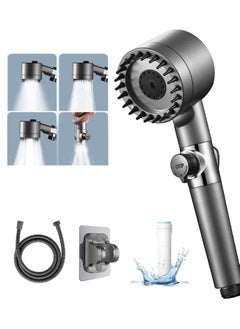 Buy Shower Filter Shower Head High Pressure Bathroom Accessories Set Massage High Pressure Adjustable Shower Heads with Filter Shower Head 3 Modes Remove Chlorine and Impurities in Saudi Arabia