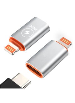 Buy 【PACK OF 2】USB C Female to Lightning Male Adapter, Support 100W  USB C Charging Cable, USB C Adapter, iPhone, 14 Pro/ 12 Pro/ 11 Pro/Xs Max/ 8 Plus, iPad/iPad Pro, (OTG Not Supported) in UAE