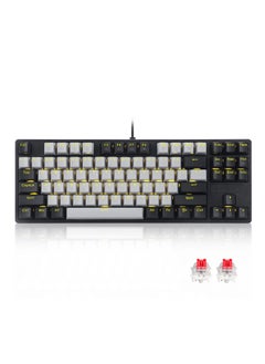 Buy Z-87 87 Keys Mechanical Keyboard, Red Switch Gaming Keyboard Mini Compact with Yellow Backlit for Windows, Mac OS - Grey Black in Saudi Arabia