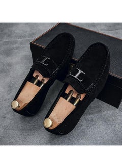 اشتري Doug Shoes Men's Summer New Anti-velvet Frosted Leather Shoes Lazy Slip-on Youth Business Driving Trendy Shoes في السعودية