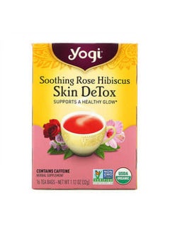 اشتري Yogi Tea Yogi Tea, Skin DeTox، الكركديه الوردي المهدئ، 16 كيس شاي، 1.12 أونصة (32 جم) في الامارات