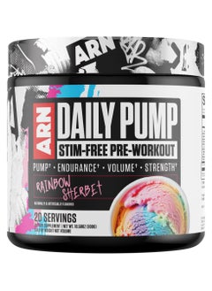 Buy Arms Race Nutrition Daily Pump Stim / Caffeine-Free Pre-Workout, 20 Servings (Rainbow Sherbet) in UAE