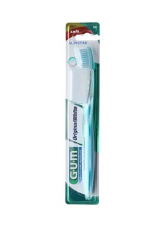 اشتري Sunstar Original White Toothbrush Soft Bristles Superior Stain Removal Effective Plaque Removal of Teeth and Line Deep Cleaning Assorted Colors في الامارات